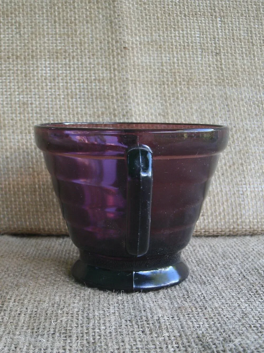 Vintage Hazel Atlas Amethyst Moderntone Open Sugar Bowl